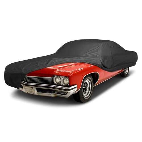 Image of iCarCover Premium Custom Car Cover for 1971-1976 Buick Lesabre Heavy Duty Waterproof All Weather Rain Snow UV Sun Protector Custom Fit Full Exterior Indoor Outdoor Protection Car Cover (Black)