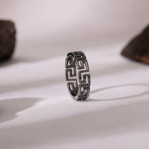 Image of GIVA 925 Silver Black Rhodium Conqueror Ring For Him,Fixed Size | Gifts for Mens and Boys| With Certificate of Authenticity and 925 Stamp | 6 Months Warranty