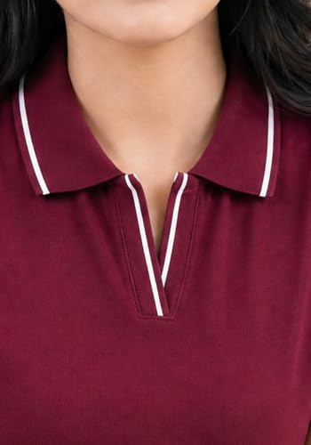 Image of Wear Your Opinion Women's S to 5XL Plus Size PQ Polo Collar Neck Style Midi Tshirt Dress
