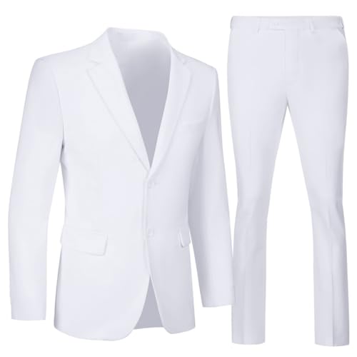 Mens Suit 2 Pieces Suits for Men Slim Fit Blazer Wedding Prom Tuxedo Suit Jacket Pants Set
