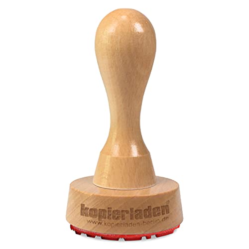 Tampon en bois rond avec le texte de votre choix, Ø 50 mm, pour des logos, des motifs ou des adresses - tampon d’entreprise Cover