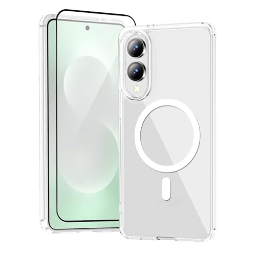 Image of ShieldTech Crystal Clear Mobile Phone Case Cover for Samsung Galaxy S26 Edge 5G with Screen Guard | Mag-Safe Compatible Shockproof TPU Transparent Back Cover Case for Samsung Galaxy S26 Edge