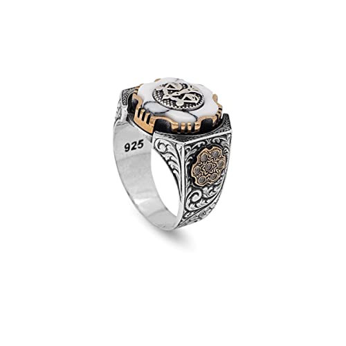 Bague homme argent 925 turquoise blanche : le cadeau idéal avec son chiffon de soin