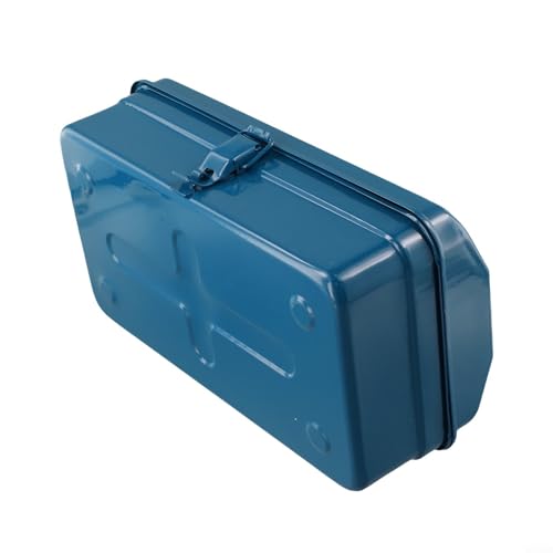 Jotekonoby Boîte à outils en métal pour garage et atelier, coffre de rangement portable robuste avec fermeture sécurisée, design épais (28 x 16 x 12 cm)