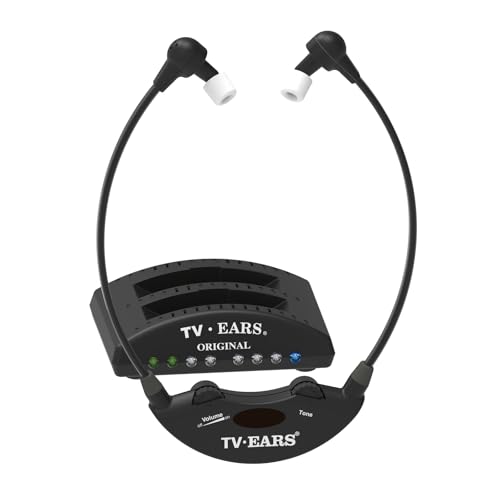 TV Ears Improved Original Wireless Headset System for TV, Hearing Assistance Headphones for Seniors & Hard of Hearing, Optical & Analog Compatible, Voice Clarifying, Doctor Recommended