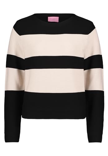 Betty Barclay Damen Feinstrickpullover mit Streifen 38, Patch Black/Nature
