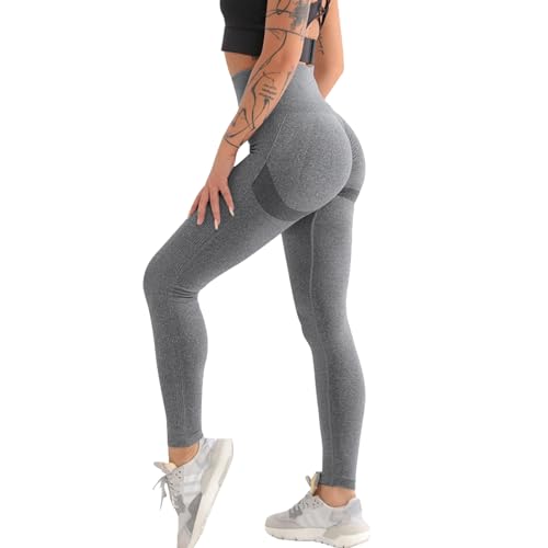 Lishang Leggings Deportivos Mujer Push Up Mallas Anticeluliticos Cintura Alta Pantalones Elástico Opaco Deportivas Scrunch Butt Leggins para Fitness Yoga Running