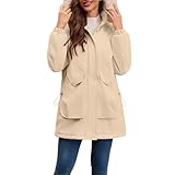 MJGkhiy Abrigo largo para mujer con capucha, ligero, acolchado, elegante, cortavientos, largo y curvado, con bolsillos, informal, chaqueta acolchada, cómoda y larga, verde caqui, XXL