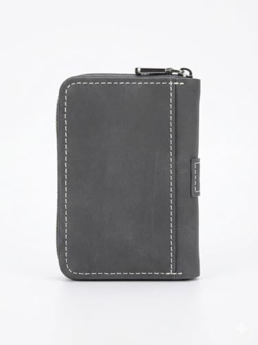 Image of 9 Slot RFID Orignal Leather Credit Debit Card Holder Wallet Money Coin Zipper Purse for Men & Women