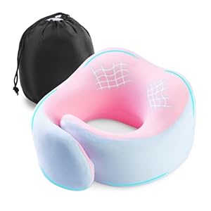 Mrsdry Travel Pillow, 360° Wrapped Travel Neck Pillow, 100% Pure Memory Foam Neck Pillow, Airplane Neck Pillows, Perfect Support, Soft and Breathable Pillows, Travel Accessories with Portable Bag