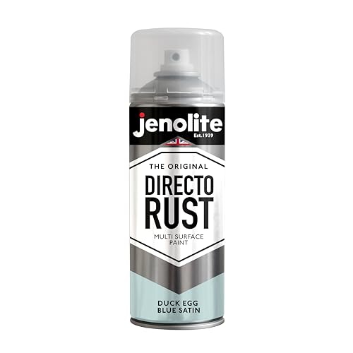 JENOLITE Directorust Peinture aérosol finition satinée | Bleu canard | 400 ml | Peinture aérosol antirouille directe pour métal | Peinture multi-surfaces...