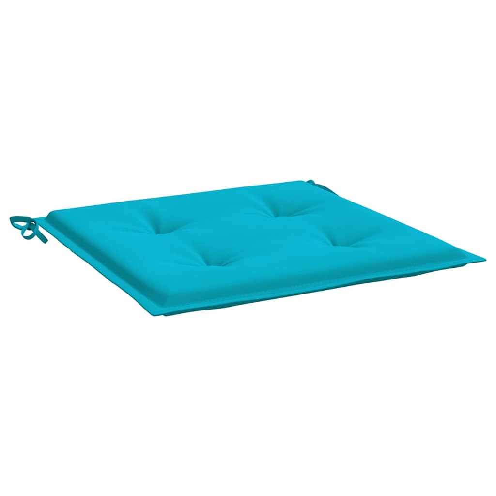 vidaXL Lot de 4 Coussins de Chaise de Jardin, Galettes de Siège Antidérapantes, Décoration Terrasse Patio Extérieur, Turquoise 40x40x4cm Tissu