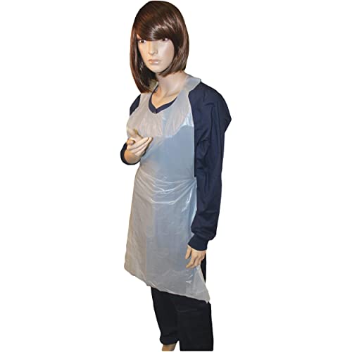 Business Source 85141CT Genuine Joe 50 Inch Disposable White Poly Apron  cover