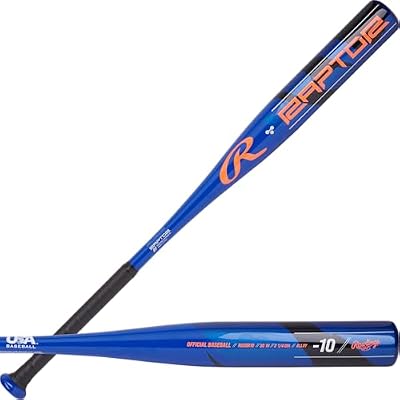 Rawlings | Raptor Youth Baseball Bat | USA | -10 Drop | 2 1/4 Barrel | 1 Pc. Aluminum