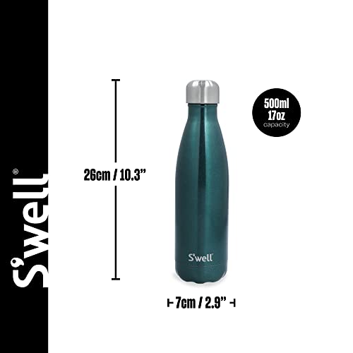 S'well Original Water Bottle, Green Sapphire, 500ml/0.5L. Triple-Layered Vacuum-Insulated Drinks Bottle Keeps Coffee - Image 2