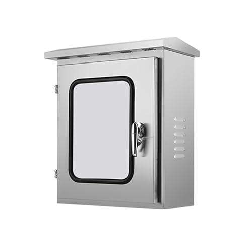 Caja de conexiones eléctricas de acero inoxidable para exteriores, resistente a la intemperie, con cerradura reforzada y ventana de inspección.(24x20x10in/60x50x25cm)