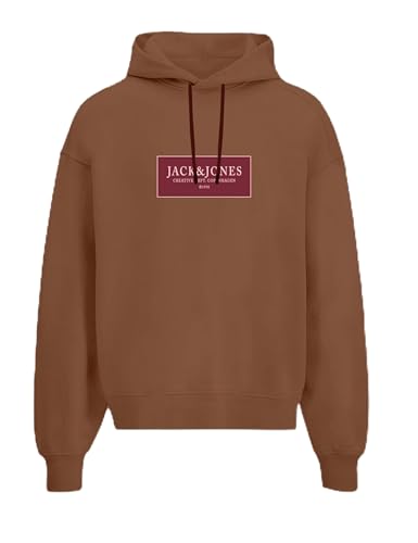 JACK & JONES Sweat Hood Jorgreene Sudadera con Capucha Fst, Aceite de argán, L para Hombre