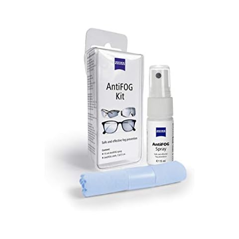 ZEISS AntiFOG Kit, De-Misting Treatment for Glasses & Spectacles, Fog Prevention Set - 2 x 15ml Spray + Cloth (Twin Pack) Cover