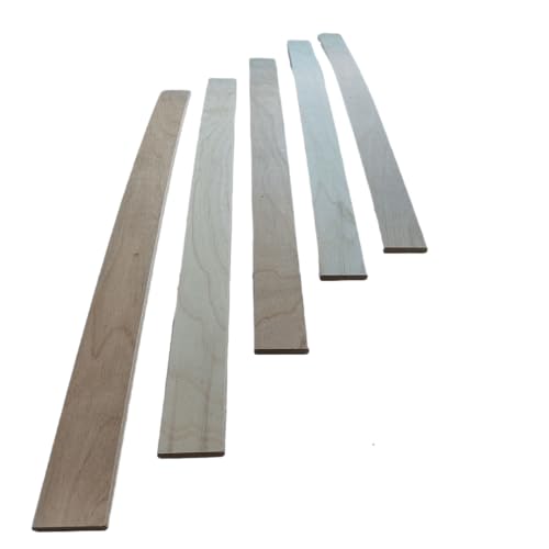 EBAC Literie Lot de 5 Lattes spécial/bz/clic clac | 580x53x8 mm | Bois hêtre Durable - 7 Plis | Remplacement - Rechange - Renfort pour sommier/bz/clic...