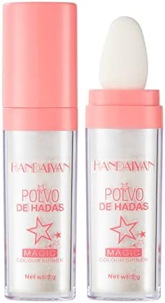 Polvo De Hadas Highlighter Makeup Body Glitter Stick,Shimmer Face Blusher Body Highlighter Glitter Makeup Gift for Girls Women-01#White Moonbeam