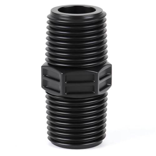FoxRose 10 Pieces Double Male Pipe Thread Head Pipe Riser, Drip Irrigation 1/2 Inch x 1/2 Inch MNPT Sprinkler Riser Adapter Garden Irrigation Threaded Coupling Fittings(1/2" Male to 1/2" Male)