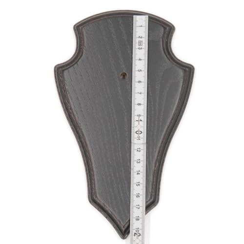 GTK - Geweihe & Trophäen KRUMHOLZ 5 Stück REH Trophäenschilder mit Spitze in Eiche Dunkel AF 19 cm x 11 cm