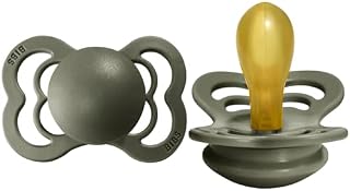 BIBS Supreme Baby Pacifiers | BPA-Free Natural Rubber Pacifier | Made in Denmark | Set of 2 Soothers (Hunter Green, 0-6 Months)