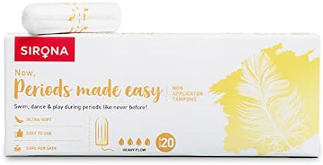 Tampons for Women | Non-Applicator Period Tampons | Light+, Regular+, Heavy & Super+ Heavy Flow | 100% Viscose Absorbent Core | Up to 8 Hours Leak-Free Protection | Dermatologically Tested | Odour-Free | Biodegradable Core | Pack of 20