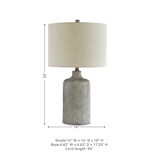Signature Design by Ashley Linus Modern 25" Ceramic Table Lamp, Natural Stone Finish - Image 6