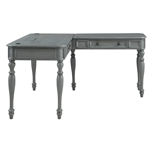 OSP-Home-Furnishings-Country-Meadows-L-Shape-Desk-with-2-Full-Drawers-and-Power-Hub-Plantation-Grey OSP Home Furnishings Country Meadows L Shape Desk with 2 Full Drawers and Power Hub Plantation Grey