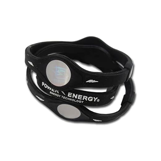Power Energy Balansband, silikon sport armband, hologramarmband armband, infuserat med naturliga mineraler och negativa joner (svart, medium 190 mm)