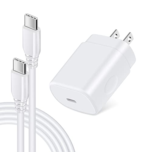25W Fast Type C Charger Block iPhone 15 Charger Cable Cord Phone Android Fast Charging for Samsung Galaxy A13 A53 5G A03S A02S A12 A11 A42 A32 A73 S22 S21 FE S20 A54 A14 5G Pixel 6