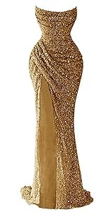 Mermaid Prom Dress 2024 Sparkly Dresses for Women 2024 Party Formal Evening Gowns with Slit2