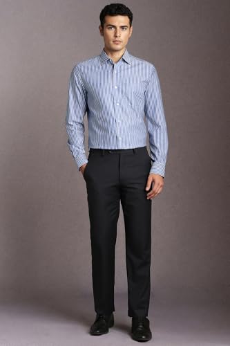 Image of Louis Philippe Men's Easy to Iron Everyday wear Premium Cotton Full Sleeve Stripe Formal Shirt