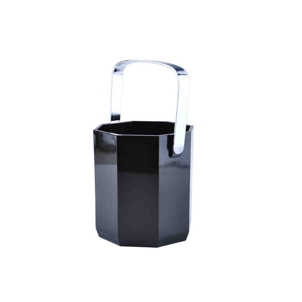 Cubo de Hielo, Cubo de Hielo Octogonal Negro de 1 l, Cubo de Hielo de plástico para el hogar, Cubo de champán, Apto para Bar, Karaoke, práctico Cubo de Hielo para Vino.