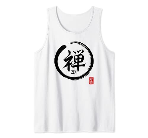 Zen Enso Círculo Japonés Kanji Budista Meditación Camiseta sin Mangas
