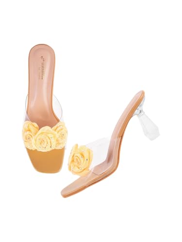 Image of SilverArrow womens Aromo Flora Fashion Sandals|Stilettos Heel Sandals With Open Back|Ethnic Wear