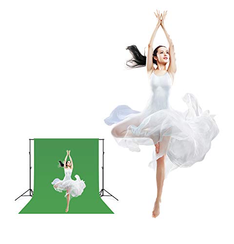 HMTfoto Solid Photography Backdrop Background Chromakey Muslin Portrait Background Screen for Photo Video Studio… (White, 8x10ft): 8x10ft Green