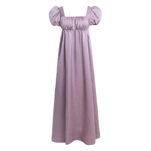 Il costume presenta una scollatura a forma di cuore con fascia in rete, maniche corte a sbuffo e cerniera laterale che garantisce facilità di indossare e togliere ed è progettato come un bel abito da sposa.
