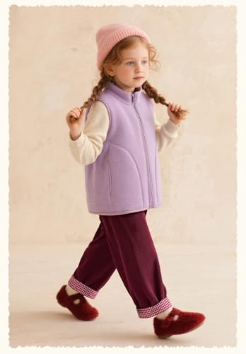 CXINS Girls' Boys Sherpa Fleece Zipper Vest Coat Outwear Lightweight Warm Cute Sleeveless Jacket with Pockets2