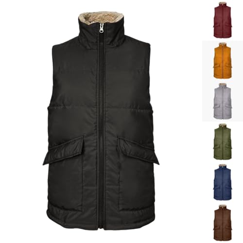 Aniywn Mens Puffer Vest Black Full Zip Sleeveless Thermal Winter Jacket - image 4