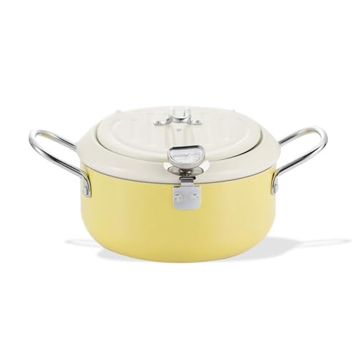 SBCGFY Freidora doméstica de inducción de Gas Universal para el hogar y restaurantes.(Amarillo 20cm)