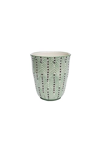Tranquillo Set of 2 Mixed Mugs for Tea Coffee & Other Drinks Ceramic Green 8.5 x 10 cm Capacity: 300 ml, Set of 2, Green - Image 2