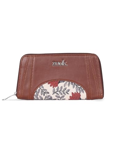 Image of ZOUK Arika Zipper Wallet for Women | Card Holder Wallet with 10 Card Slots, Coin Pouch & Cash Compartments | Purse for Women Stylish | Fits Phones up to 6.7 inch | Nawabi Couture