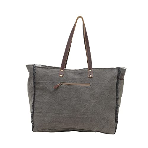 Myra Bag Western Leather Weekender Bag for Women - Geometric Penny3