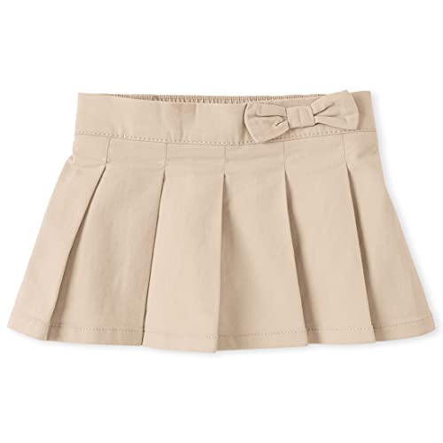The Children's Place Baby Girls and Toddler Girls Pleated Skort, Biscuit, 4T