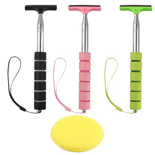 3 PCS Side Mirror Squeegee Car Mirror Squeegee Retractable Car Rearview Mirrors Wiper Portable Car Cleaning Tool for Rainy Foggy Weather Universal CarAccessories Black/Pink/Green