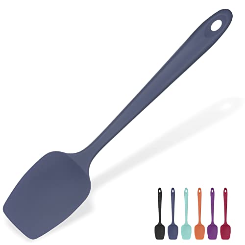 Heat Resistant Silicone Spoon Spatula: U-Taste 315℃ Heat Proof Flexible Seamless Rubber Spatula, Baking Cooking Kitchen Utensil for Nonstick Cookware Mixing Stirring Scraping (29cm, Midnight Blue)