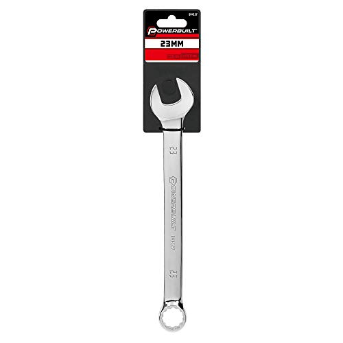 Powerbuilt 23Mm Metric Combination Wrench, 12 Point Double Ended Box And Open End, 15 Degree Offset Polished 644127 #TOP5