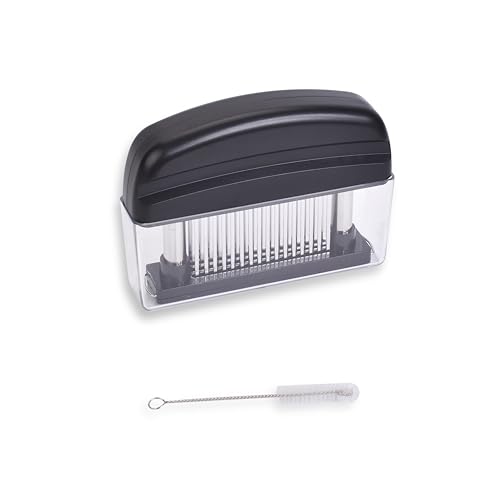 Venmark Meat Tenderizer Tool - 48 Stainless Steel Needle Blades for Tenderizing Chicken, Steak, Pork, Beef – Handheld Meat Tenderizer Stapler to Enhance Texture & Taste – Complete with Cleaning Brush